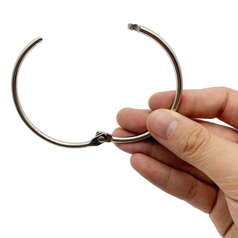KTOJOY 2 Inch (15 Pack) Loose Leaf Binder Rings  Nickel Plated Steel Binder Rings Keychain Key Rings  Metal Book Rings Silver  for School  Home  or Office - Image 3